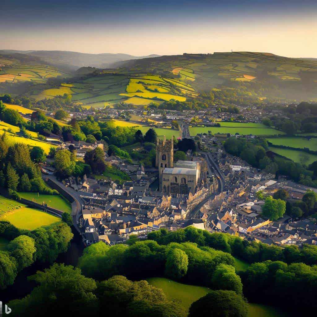 Abergavenny and the surrounding area covered by Technology Wales